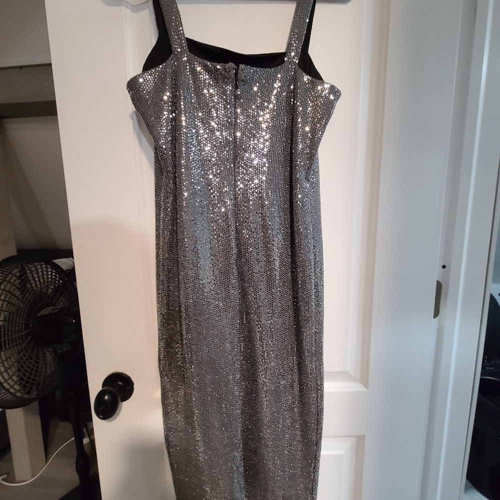 Silver sequin dress